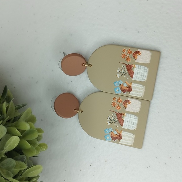 Polymer Clay Earrings With Dog Design - Picture 3 of 9